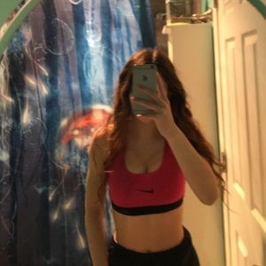 Pink Nike Pro sports bra